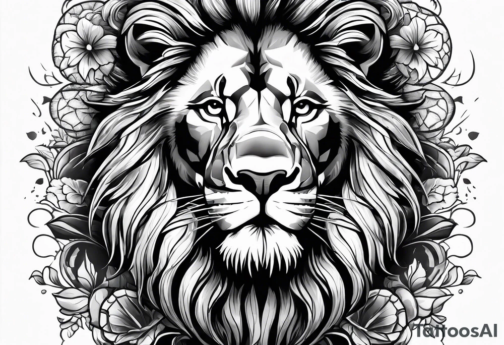 Rage against the dying of the light with lion tattoo idea