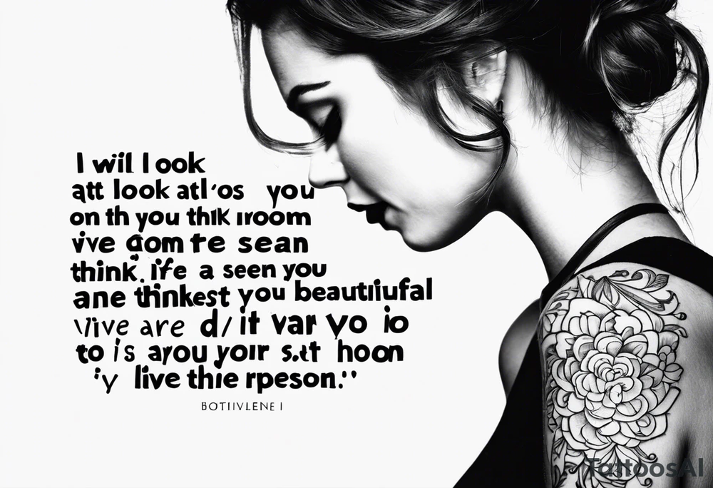 I will look at you across any room  and think you are the most beautiful person I’ve ever seen for as long as I breathe tattoo idea