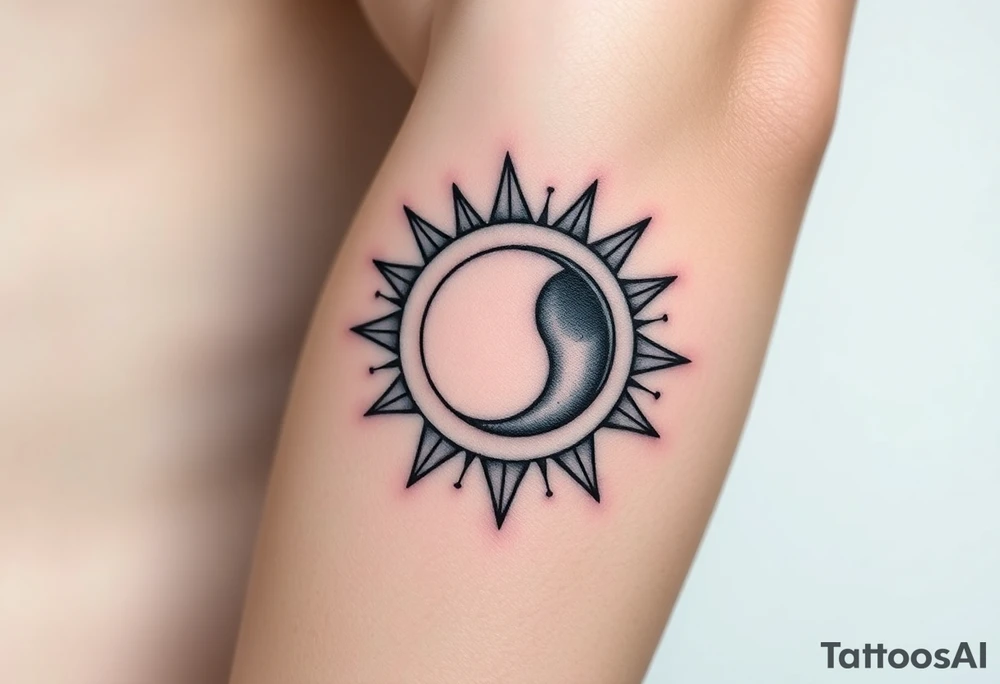 sun and moon in constellation patterns tattoo idea