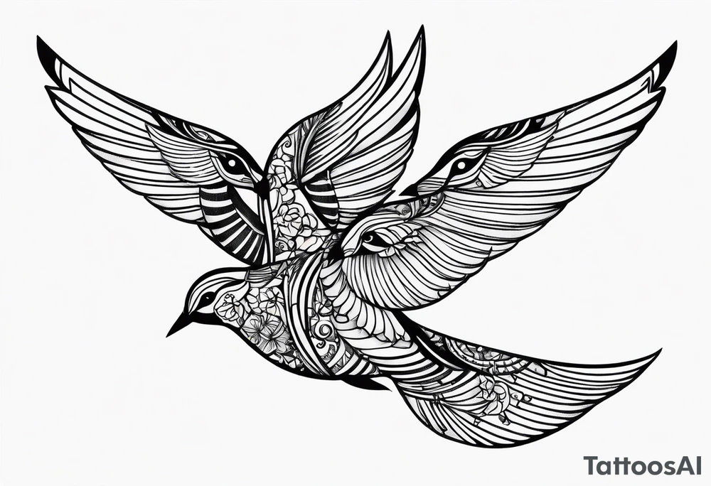doves silhouettes tattoo idea