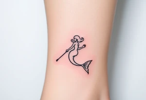 Mermaid with crutches tail tattoo idea