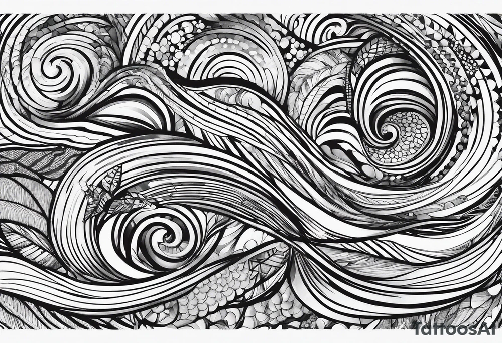 winding dotted trail line with an X tattoo idea
