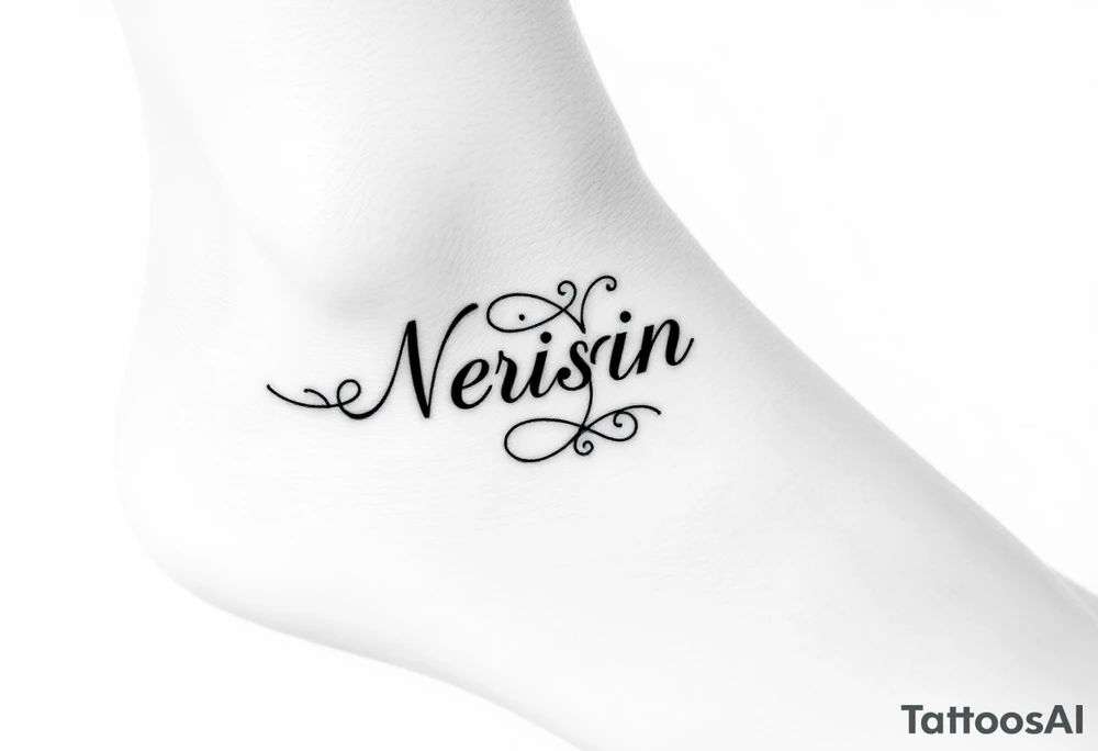 Name Anklet tattoo idea