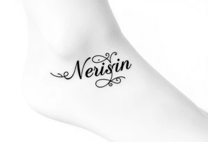 Name Anklet tattoo idea