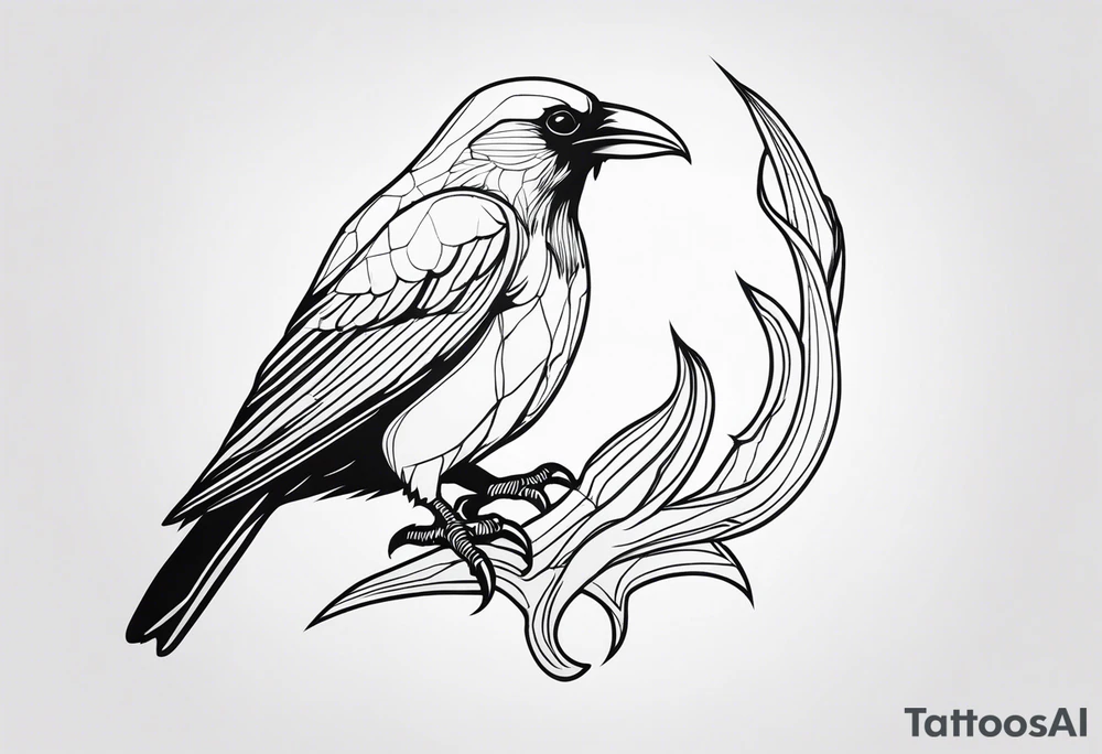 alpine chough skull tattoo idea