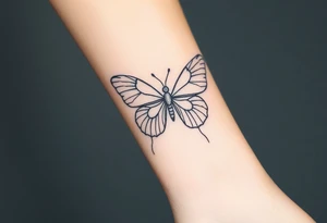 ethereal butterfly with flowing silk ribbons in moonlight tattoo idea