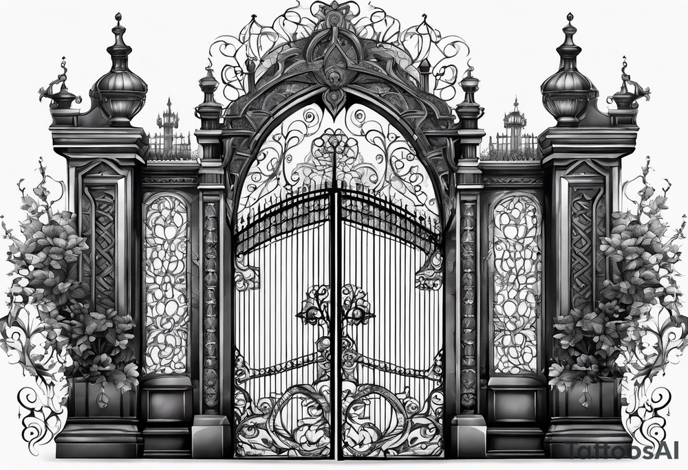 Gothic gate tattoo idea