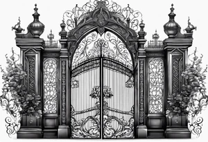 Gothic gate tattoo idea
