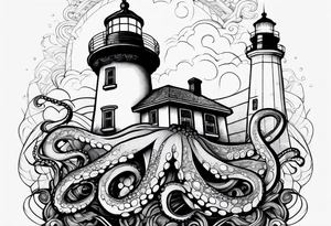 octopus, light house tattoo idea