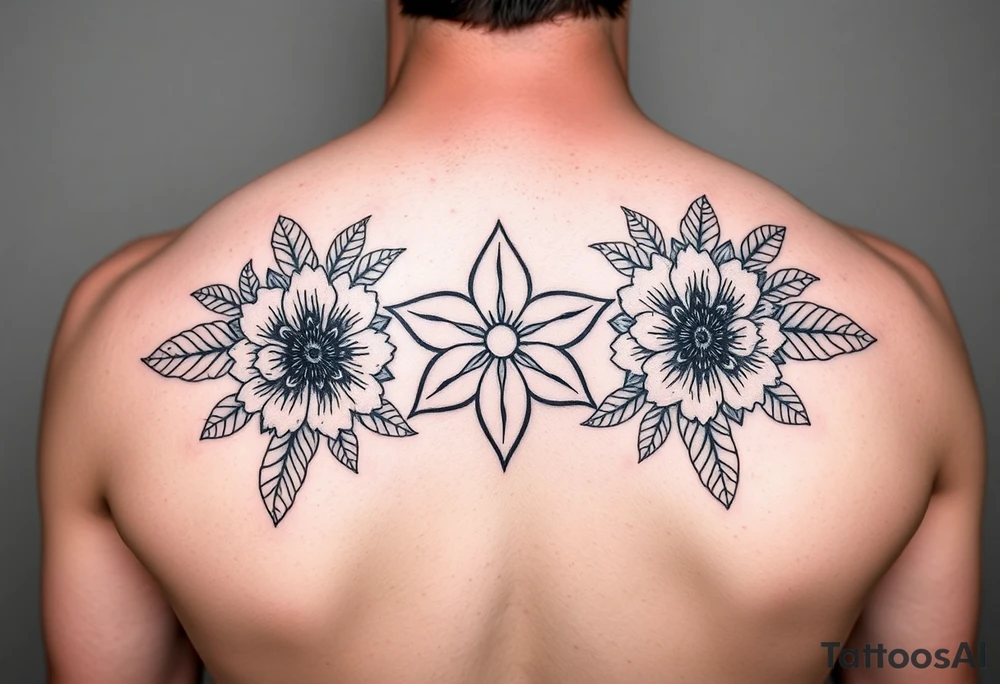 Indigenous floral 
Three 
Law of Attraction, 
Manifestation, 
gratitude tattoo idea