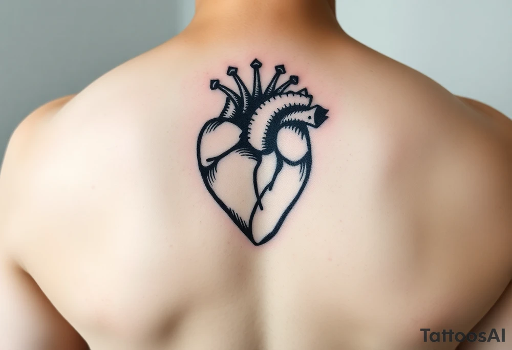 medieval heart woodcut tattoo idea