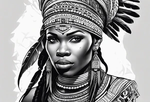 african, tribal, war tattoo idea