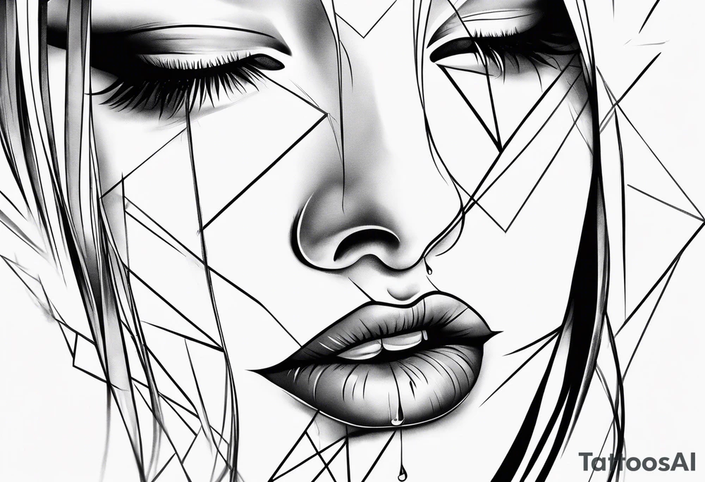 simple ricocheting tears tattoo idea