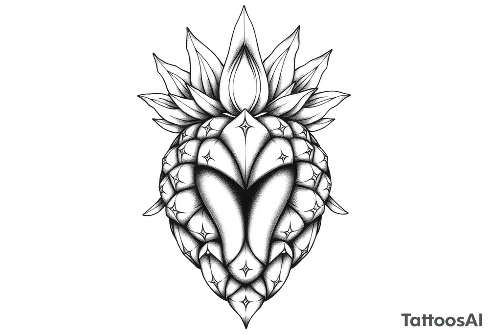 Crown pineapple vagina anus tattoo idea