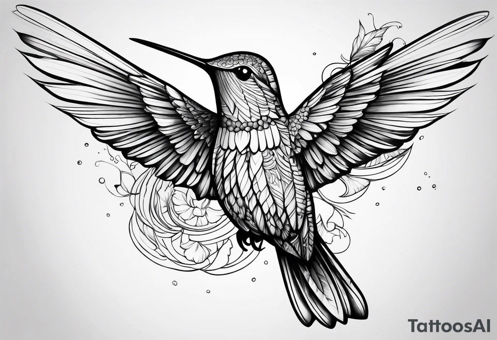 hummingbird simple tattoo idea