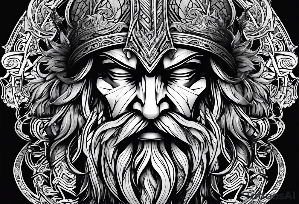 Odin god mask tattoo idea