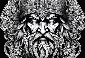 Odin god mask tattoo idea