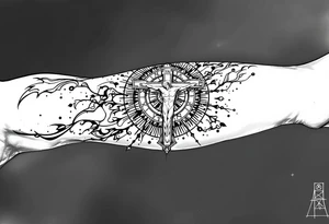 full arm and am looking for ideas of imagines that represent starting from adam and eve until the death of jesus on the cross that represent sin tattoo idea