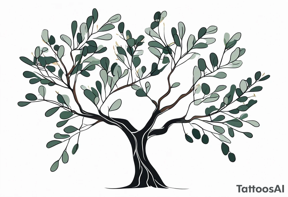 eucalyptus branch in the shape of a tree. tattoo idea