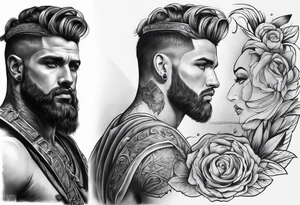 roman inspired half sleeve tattoo idea