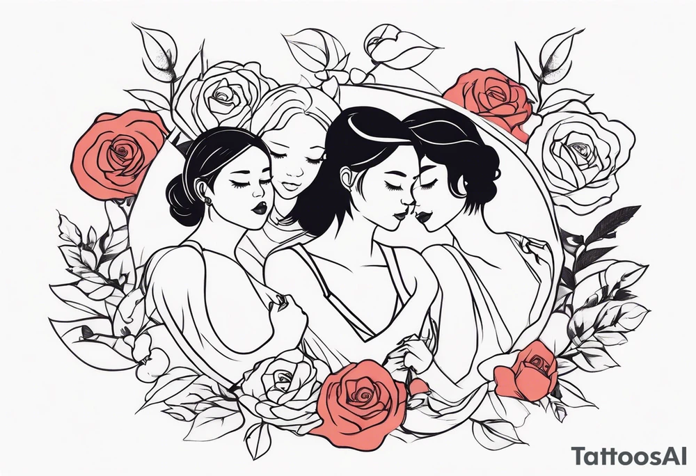 Girls playing ring around the rosey tattoo idea