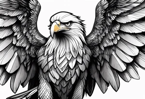 eagle with wings fully extended tattoo idea