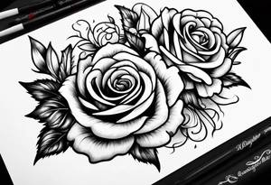A lighting with roses around it tattoo idea