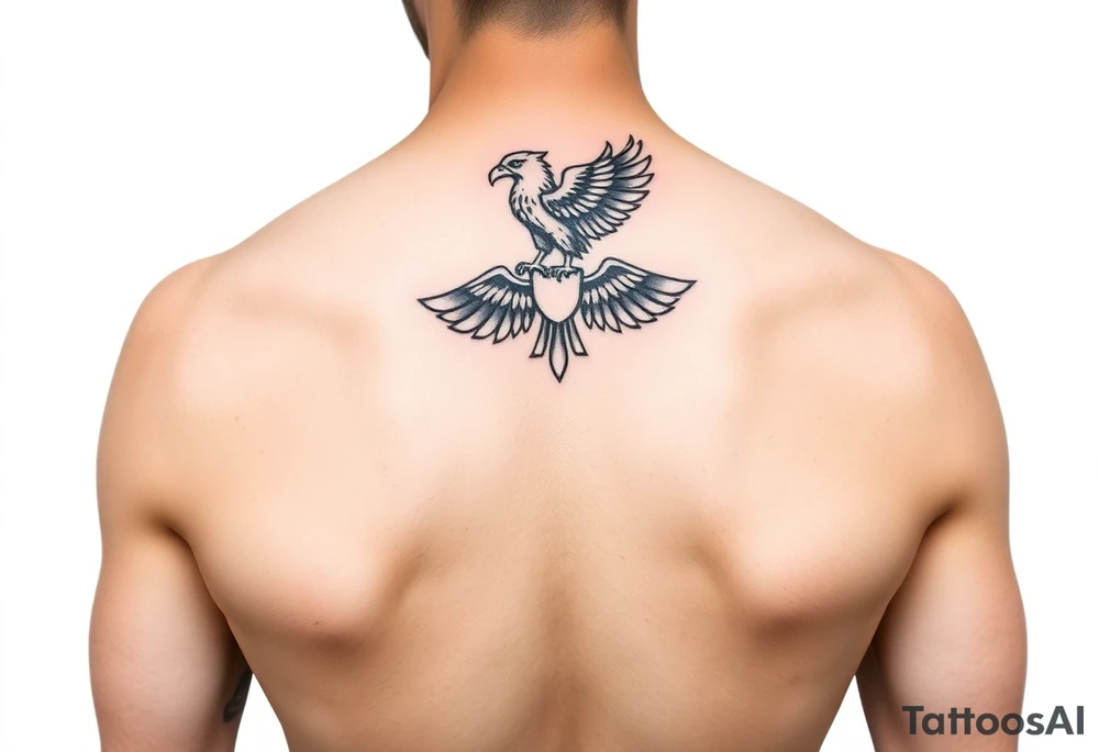A Czech flag with an eagle perched on top tattoo idea
