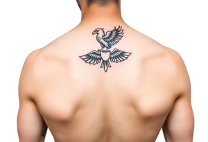 A Czech flag with an eagle perched on top tattoo idea