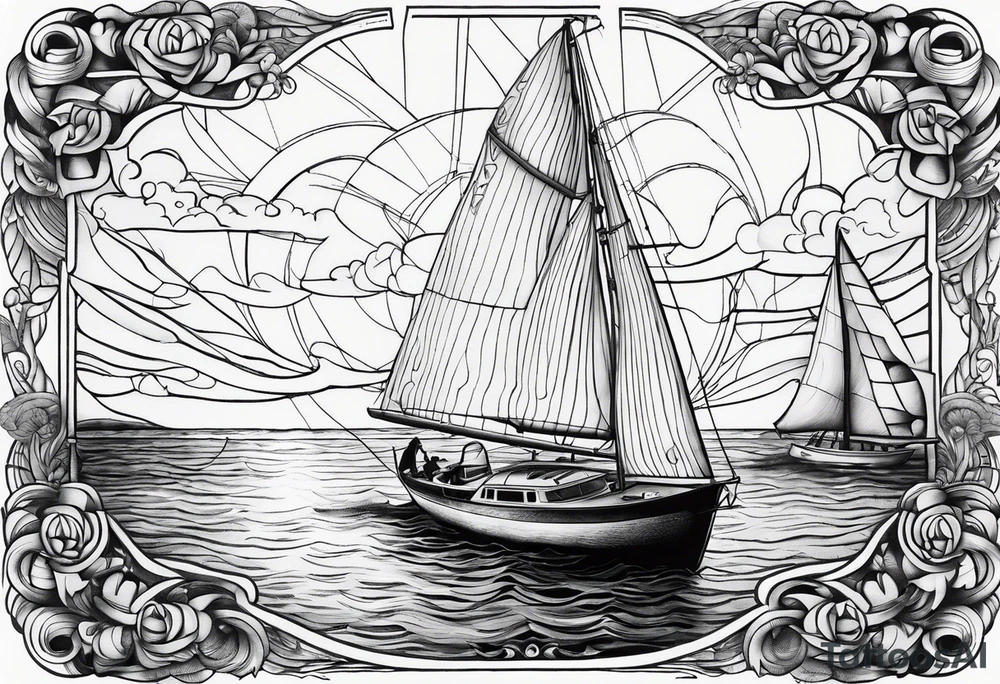 Cal 40 sailboat tattoo idea