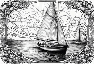 Cal 40 sailboat tattoo idea