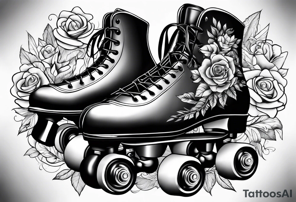 Rollerskates new school tattoo idea