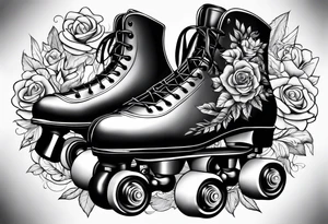 Rollerskates new school tattoo idea