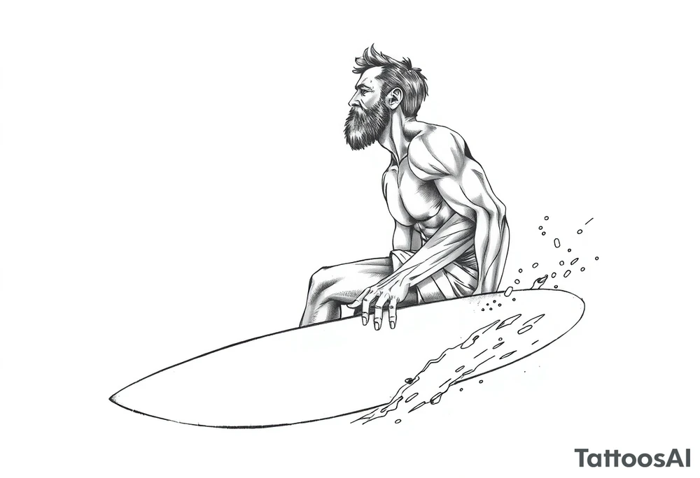 silver surfer on his board looking over in deep thought as he is in the sky tattoo idea