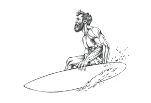 silver surfer on his board looking over in deep thought as he is in the sky tattoo idea