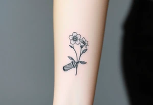 Star Wars Lightsaber handle with a daisy, morning glory, and lily of the valley in it tattoo idea