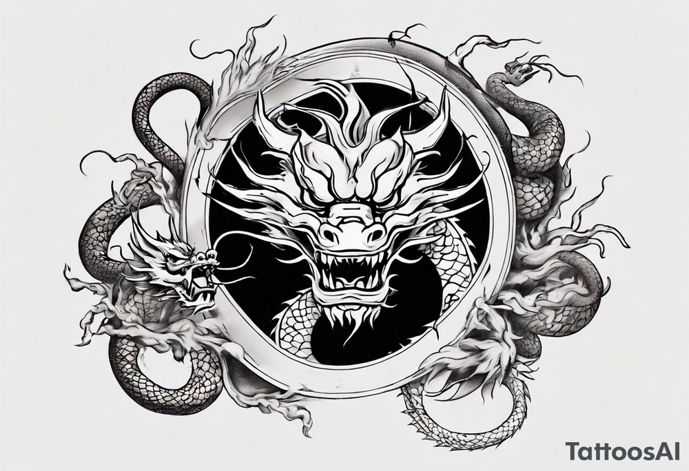 Number 24 with a Chinese dragon around it tattoo idea