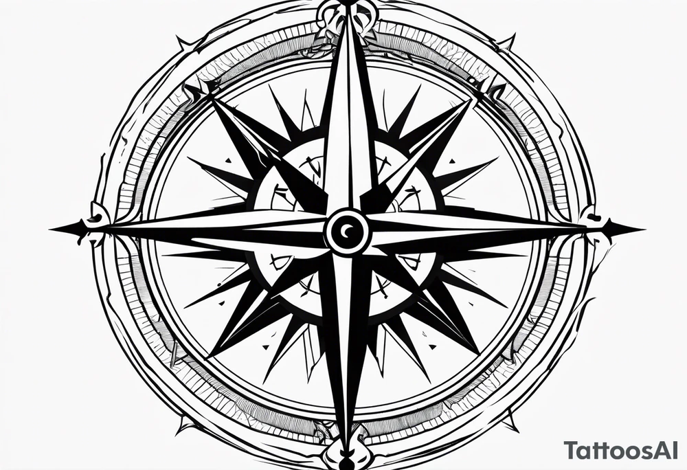 Nautical compass tattoo idea