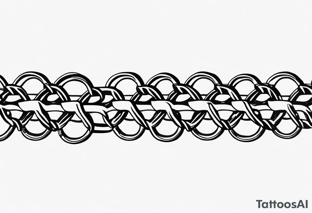 thick bike chain wrist tattoo idea