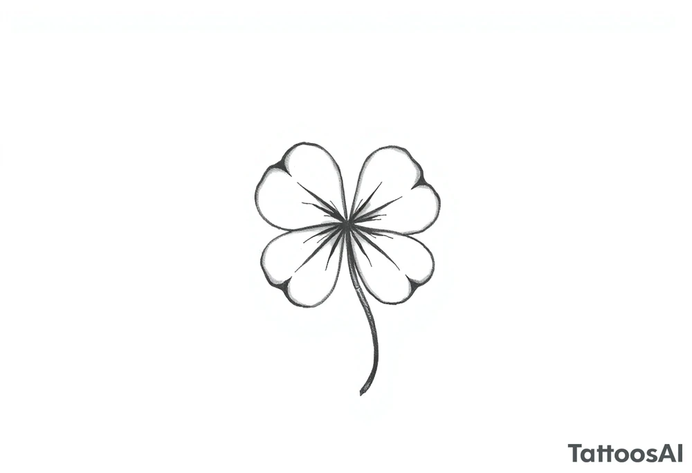 Lucky 4-leaf clover tattoo idea