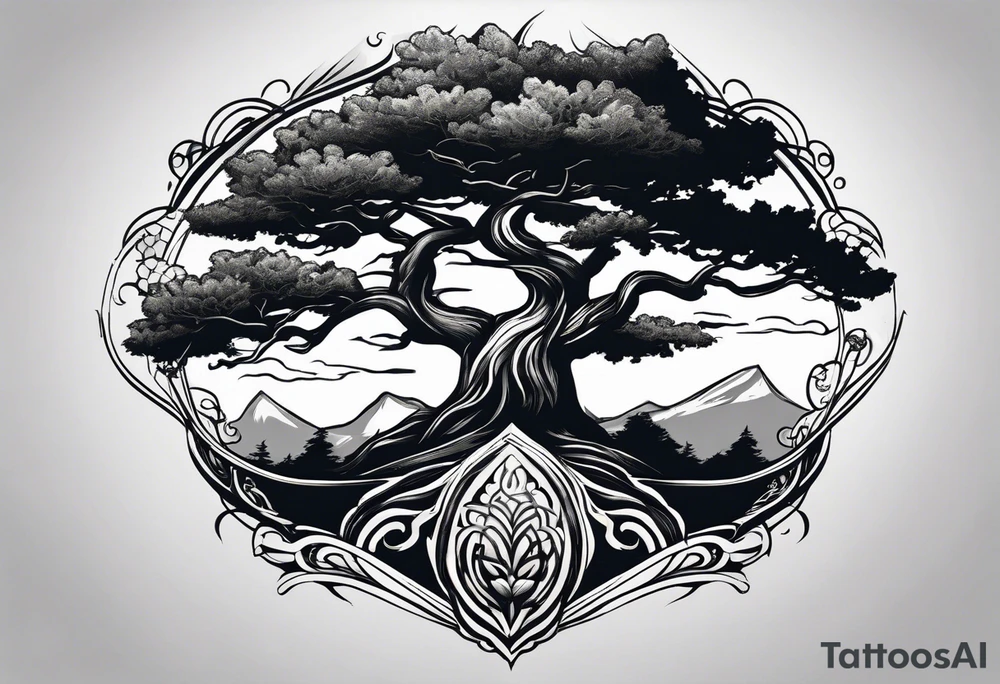 Simple tree tattoo idea