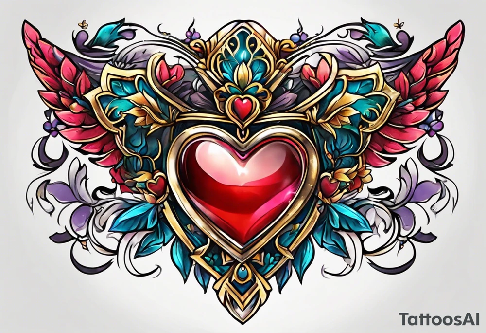 heart locket jewelry tattoo idea