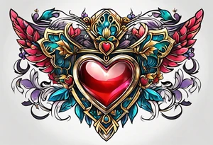 heart locket jewelry tattoo idea