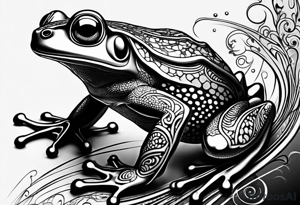 a psychedelic frog tattoo idea
