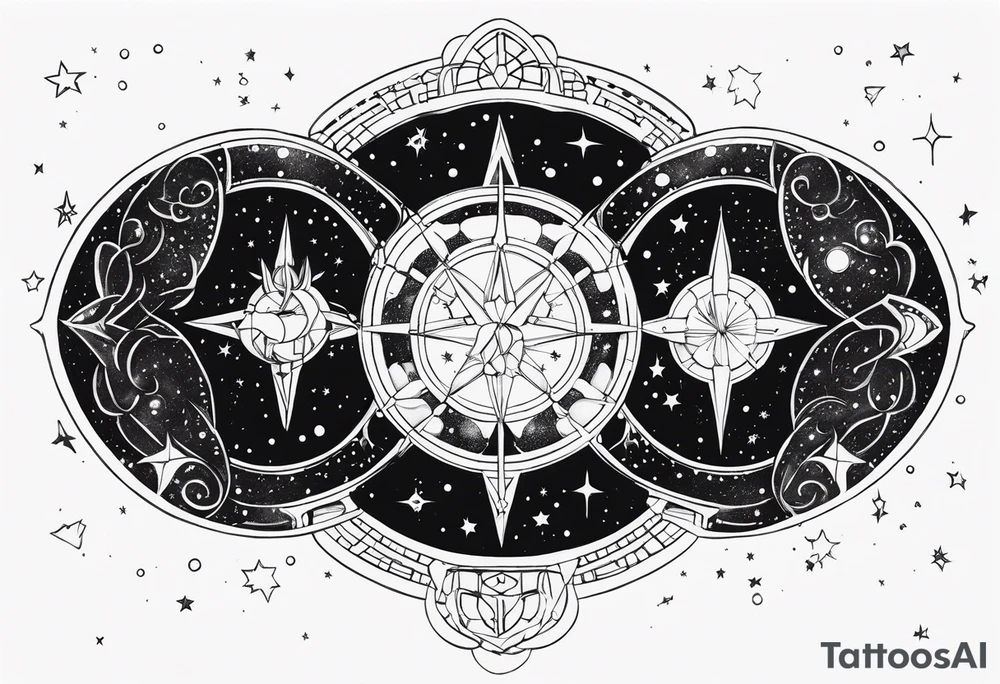 Galaxy with Gemini and Capricorn constellations tattoo idea Galaxy with Gemini and Capricorn constellations tattoo idea