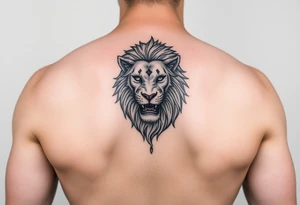 Lion with Quintanar on back tattoo idea