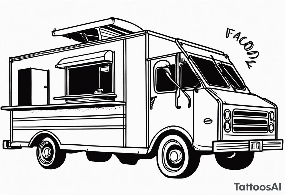 Step van food truck tatoo tattoo idea