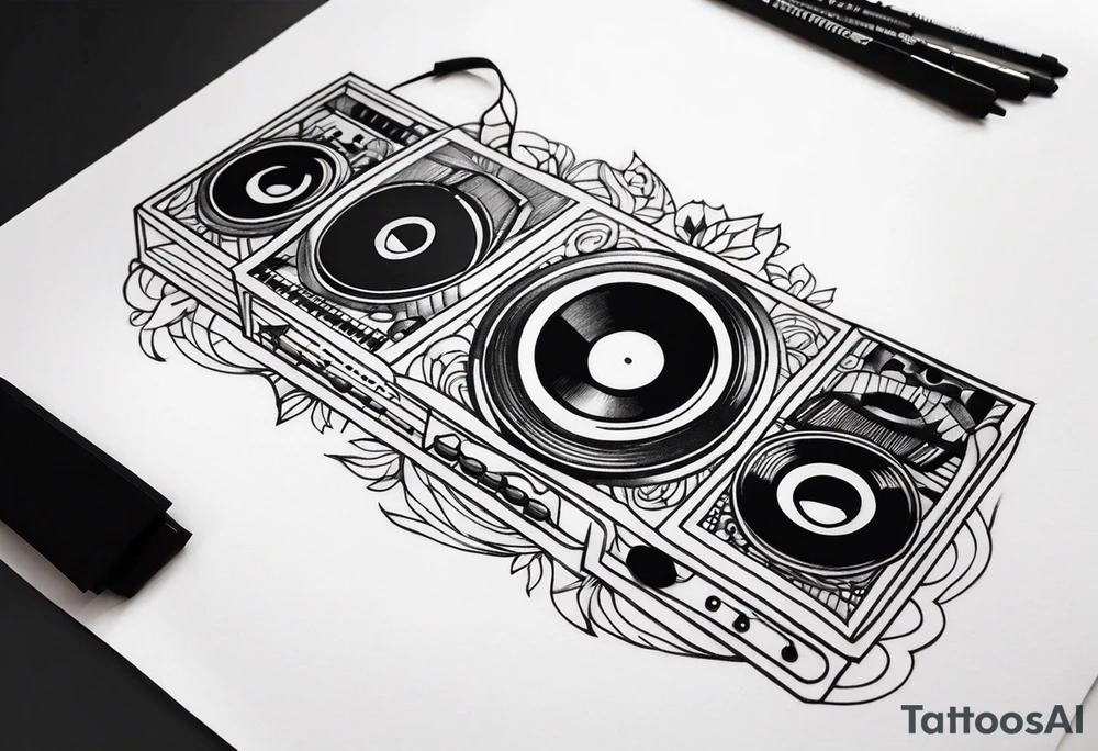 music sleeve tattoo idea