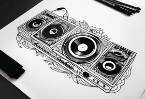 music sleeve tattoo idea
