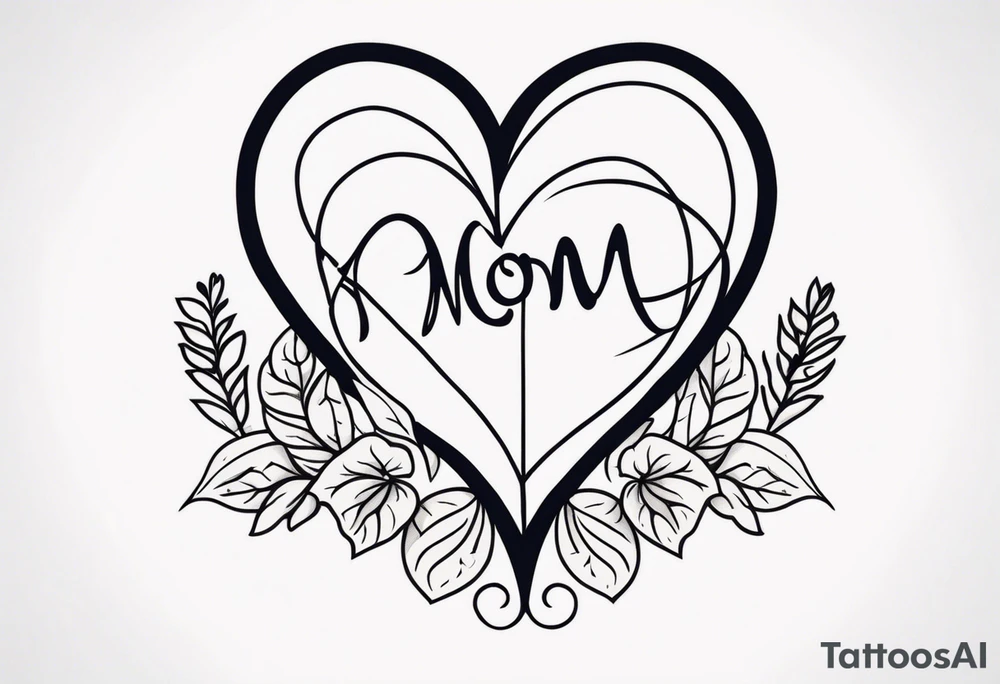 heart with “mom” tattoo idea